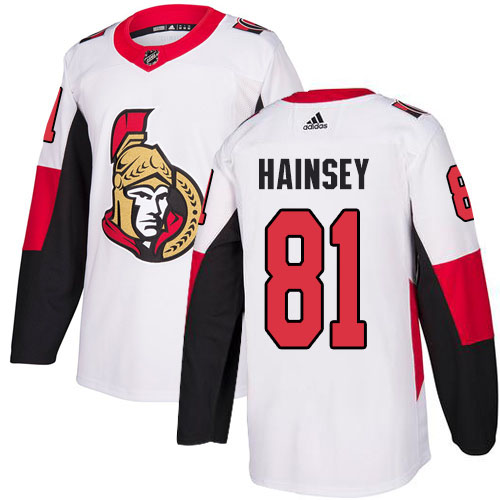 Adidas Ottawa Senators 81 Ron Hainsey White Road Authentic Stitched Youth NHL Jersey